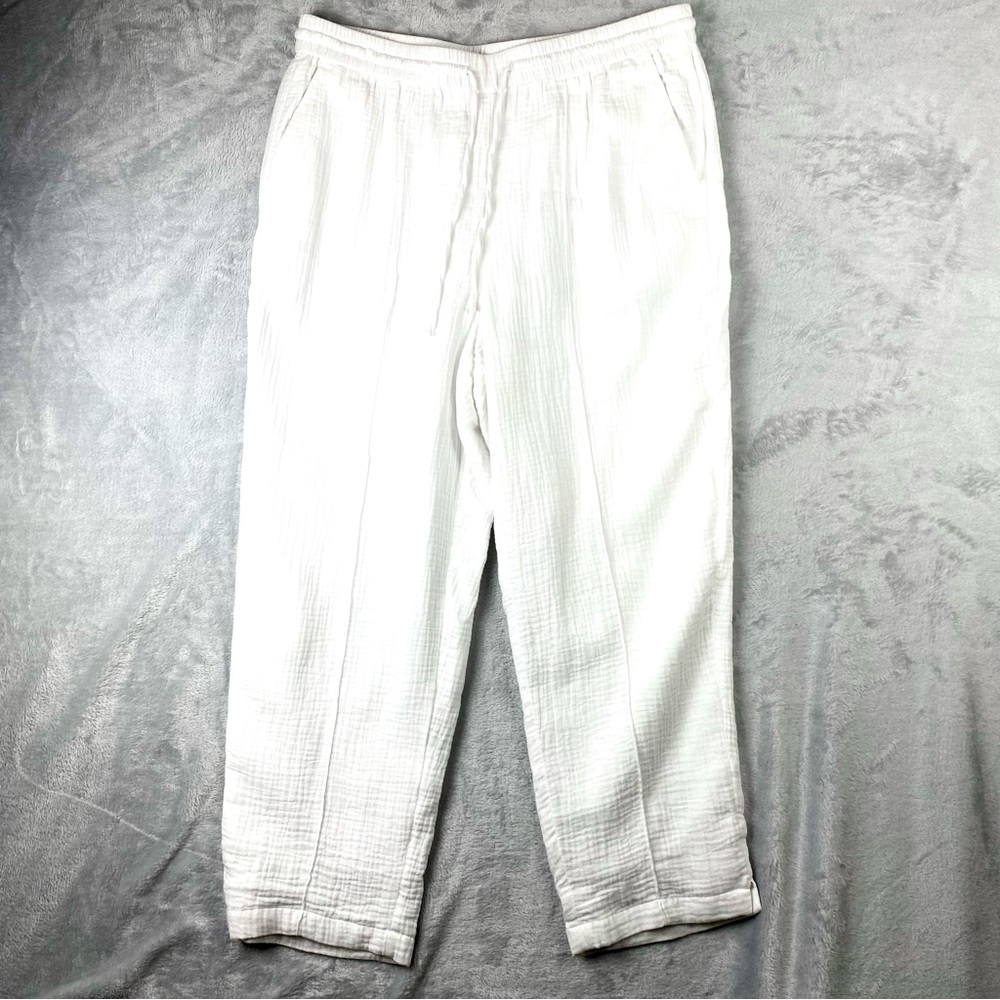 J.Crew Pants Women's Large White New Seaside Pant in Soft Gauze Lining